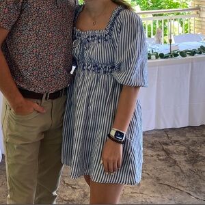 American Eagle Outfitters Blue and White Striped Dress